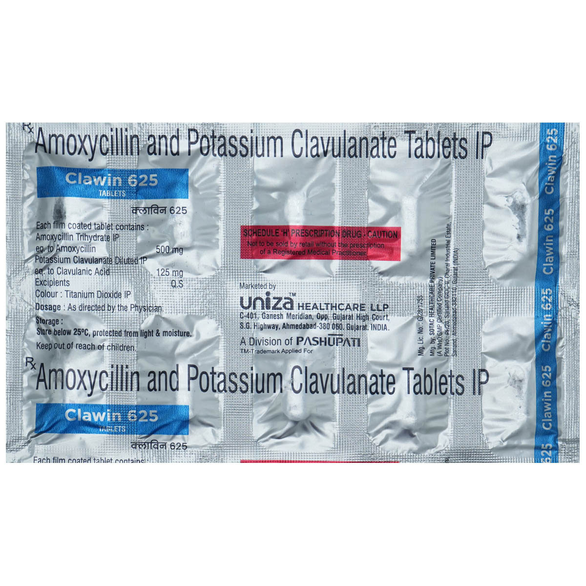 Clawin 625 Tab 10'S, Pack of 10 Clawin 625 Tab 10'S, Pack of 10