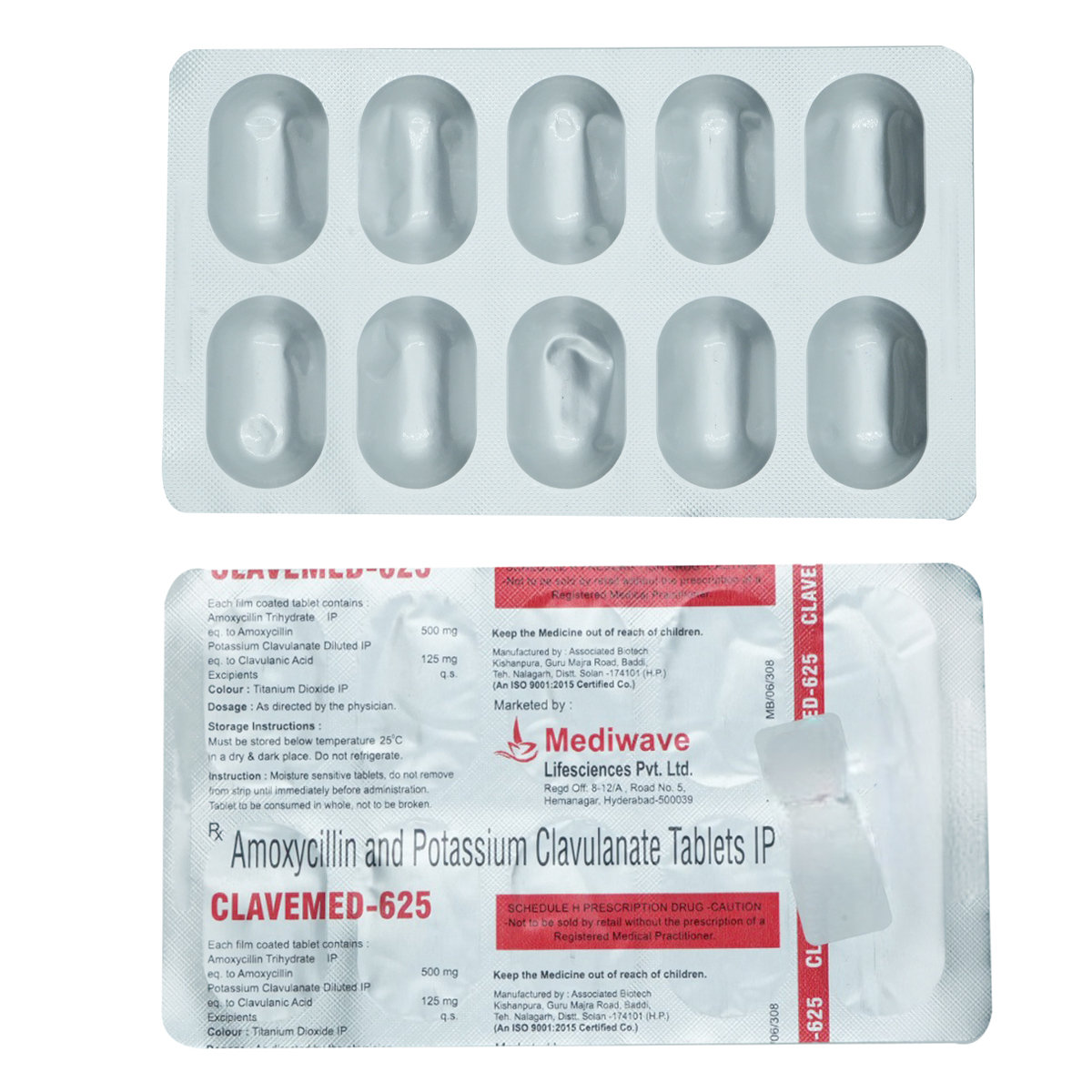 Clavemed-625 Tablet 10's, Pack of 10 TabletS Clavemed-625 Tablet 10's, Pack of 10 TabletS