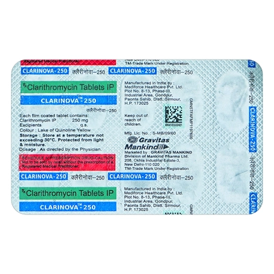 Clarinova-250 Tablet 10's, Pack of 10 TABLETS