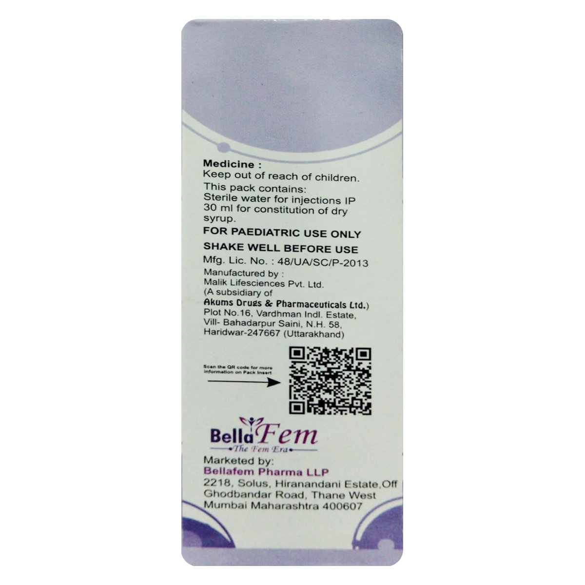 Clav Fem Paediatric Syrup 30 ml, Pack of 1 SYRUP Clav Fem Paediatric Syrup 30 ml, Pack of 1 SYRUP
