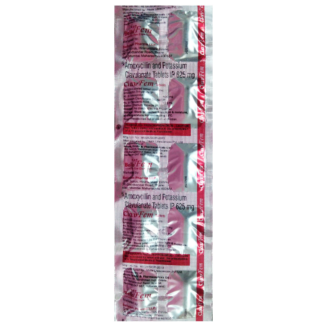 Clav Fem Tablet 10's, Pack of 10 TABLETS Clav Fem Tablet 10's, Pack of 10 TABLETS