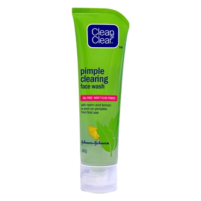 Clean &amp; Clear Pimple Clearing Face Wash 40 gm | Neem &amp; Lemon | Reduces &amp; Prevents Pimple Within 7 Days | For Pimple Prone Skin, Pack of 1