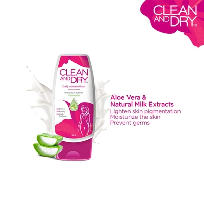 Clean And Dry Feminine Intimate Wash, 189 ml, Pack of 1