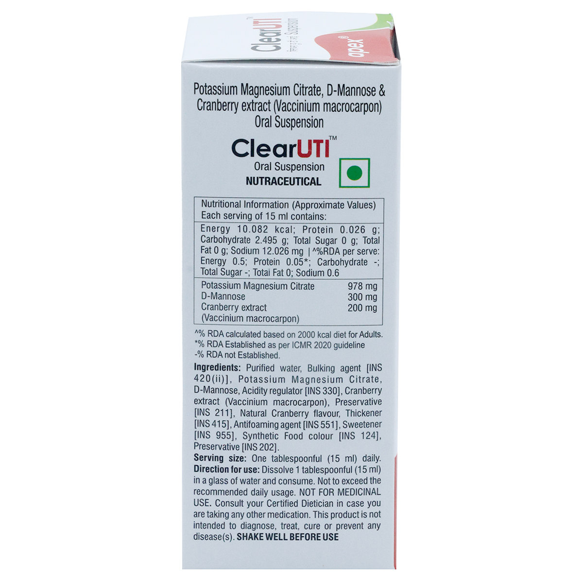 Clear UTI Sugar Free Oral Suspension 100 ml, Pack of 1 Oral Suspension Clear UTI Sugar Free Oral Suspension 100 ml, Pack of 1 Oral Suspension
