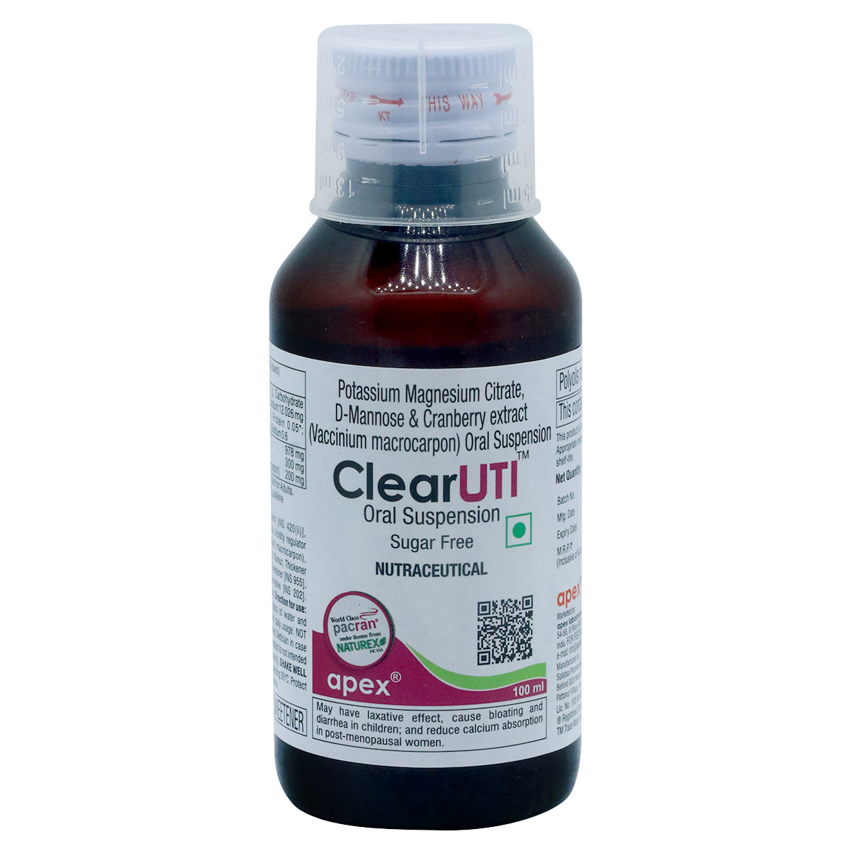 Clear UTI Sugar Free Oral Suspension 100 ml, Pack of 1 Oral Suspension Clear UTI Sugar Free Oral Suspension 100 ml, Pack of 1 Oral Suspension