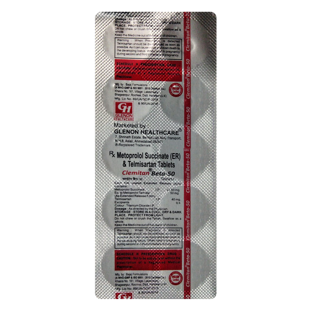 Buy Clemitan Beta-50 Tablet 10's Online