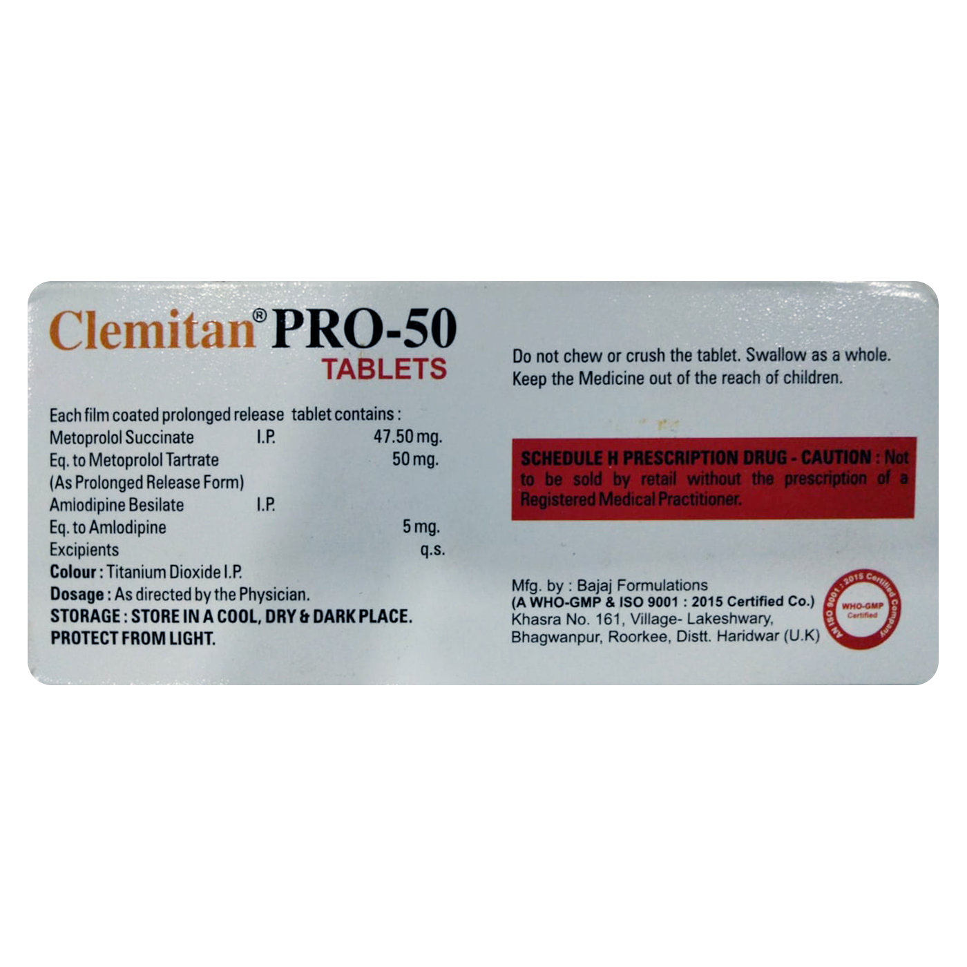Clemitan Pro-50 Tablet 10's, Pack of 10 Clemitan Pro-50 Tablet 10's, Pack of 10