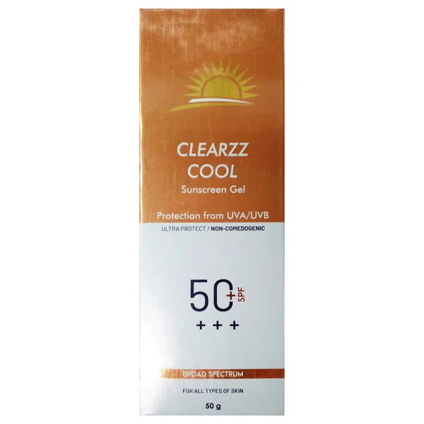 Clearzz Cool SPF 50+ Sunscreen Gel, 50 gm