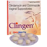 Clingen Vaginal Suppostories 7's, Pack of 7 SUPPOSITORYS