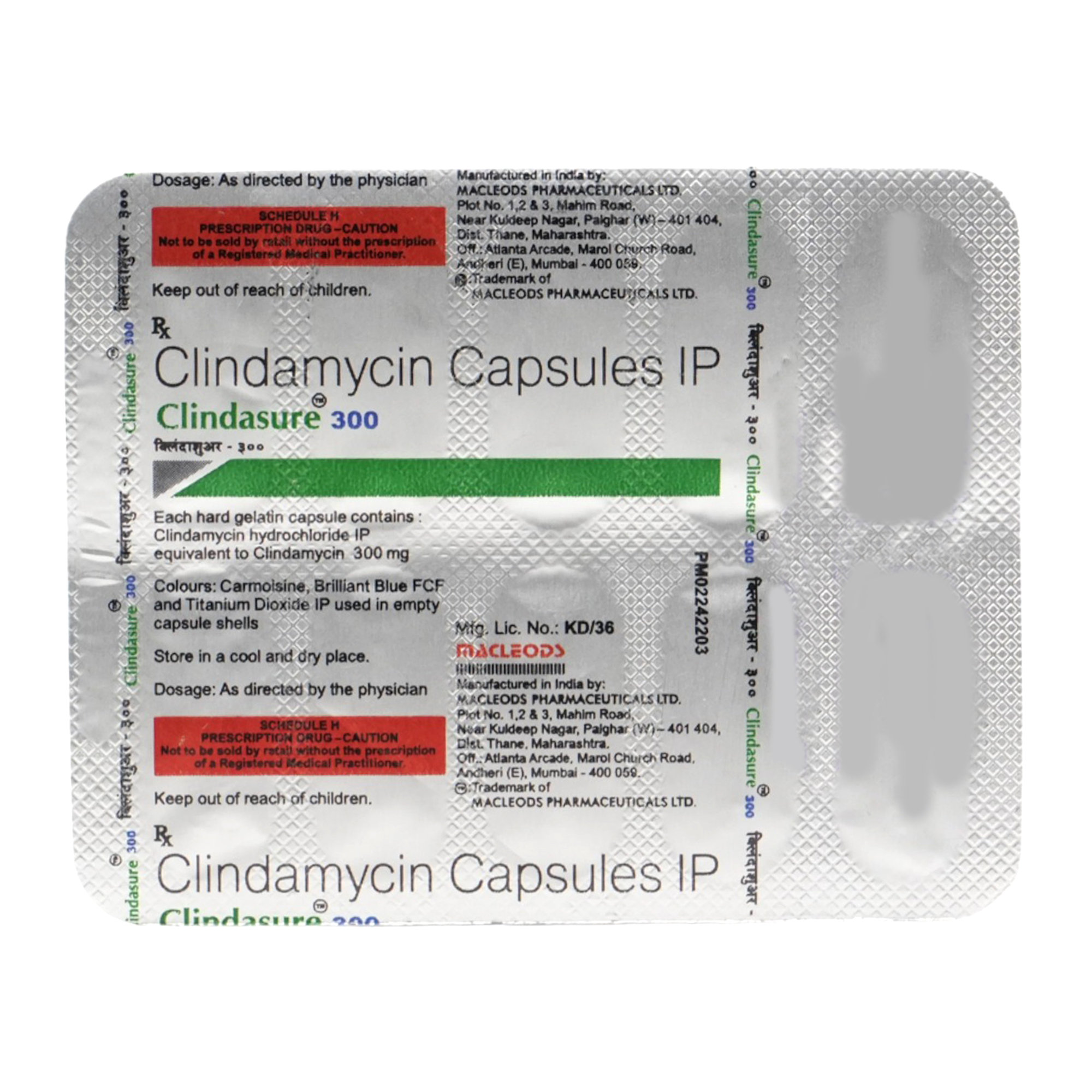 Clindasure 300mg Capsule 10's, Pack of 10 CapsuleS Clindasure 300mg Capsule 10's, Pack of 10 CapsuleS