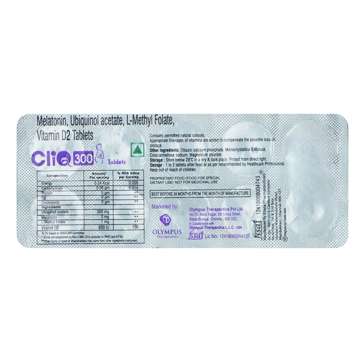 Buy Cliq 300Mg Tablet 10'S Online