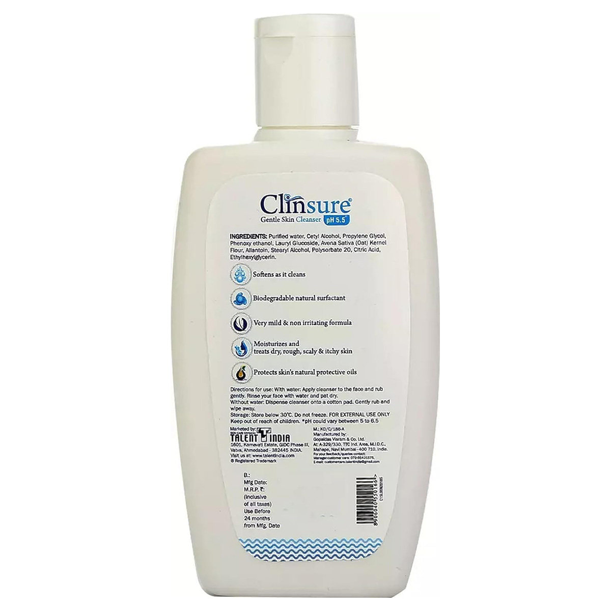 Clinsure Gentle Skin Cleanser 125 ml, Pack of 1 Clinsure Gentle Skin Cleanser 125 ml, Pack of 1