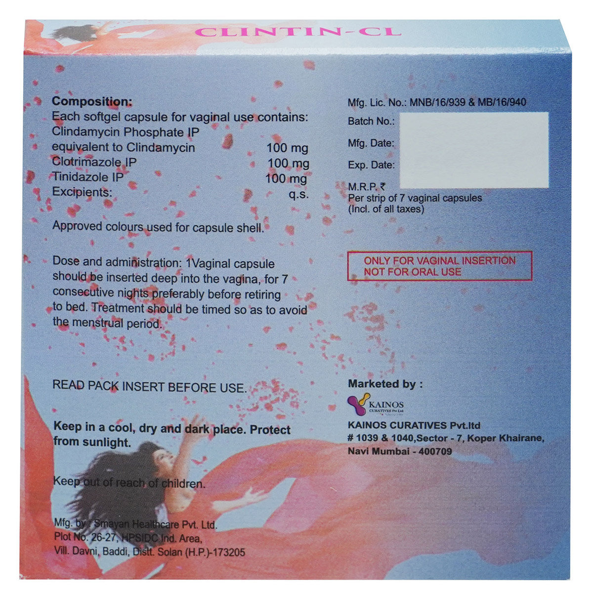 Clintin-CL Vaginal Softgel Capsule 7's, Pack of 7 SoftgelsS Clintin-CL Vaginal Softgel Capsule 7's, Pack of 7 SoftgelsS