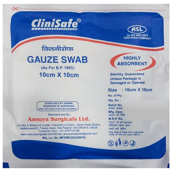 Ansuya Clinisafe Gauze Swab 10 x 10 cm