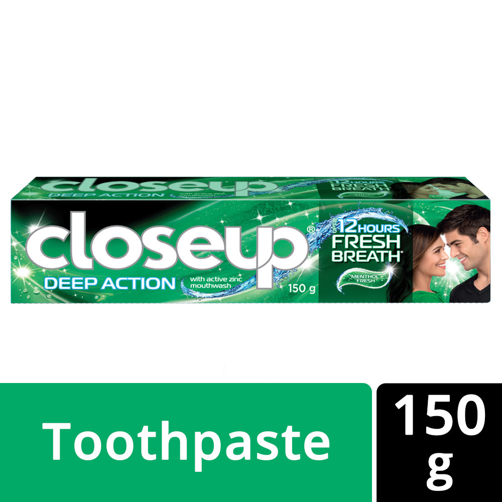 Closeup Deep Action Menthol Fresh Gel Toothpaste, 150 gm, Pack of 1 Closeup Deep Action Menthol Fresh Gel Toothpaste, 150 gm, Pack of 1
