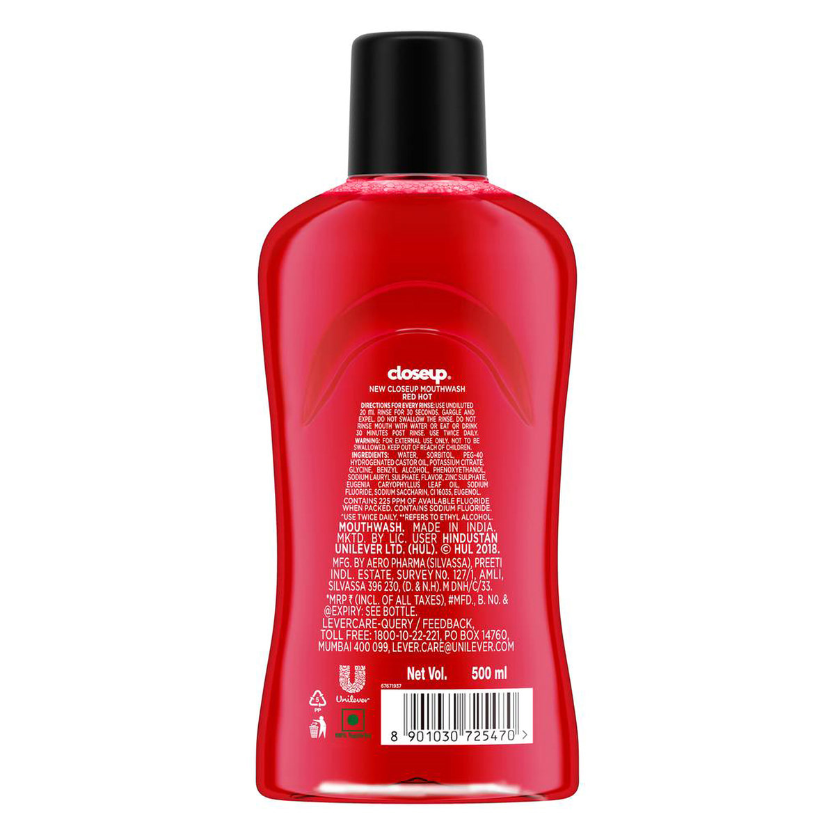 Closeup Red Hot Mouthwash, 500 ml, Pack of 1 Closeup Red Hot Mouthwash, 500 ml, Pack of 1
