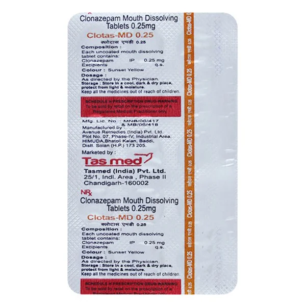 Clotas-MD 0.25 Tablet 15's