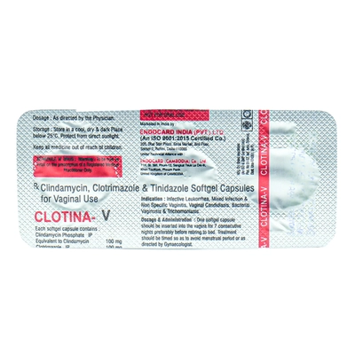 Clotina-V Vaginal Suppossitory 3's, Pack of 3 SuppositoryS