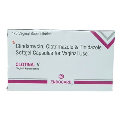 Clotina-V Vaginal Suppossitory 3's, Pack of 3 SuppositoryS