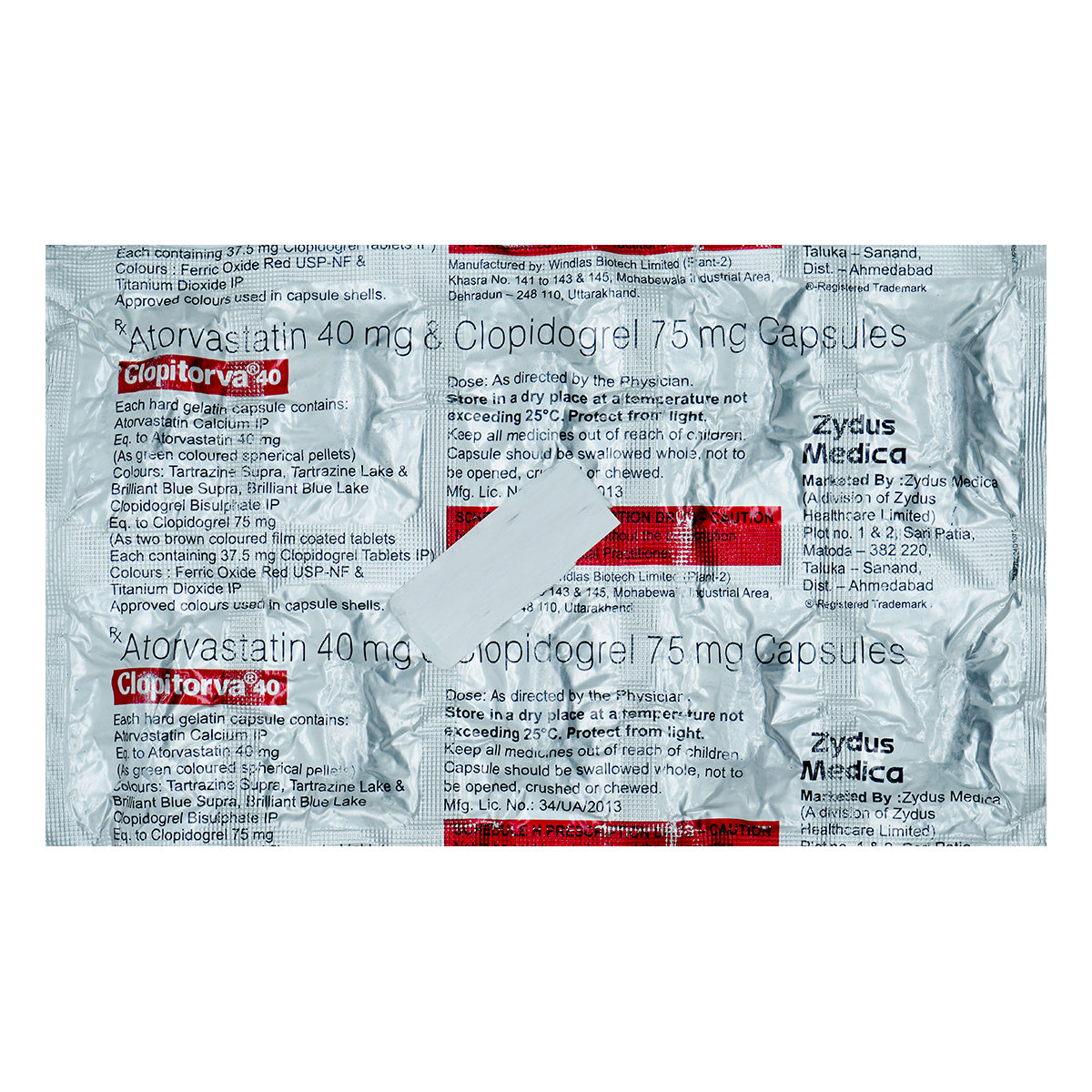 Clopitorva 40mg Capsule 10's, Pack of 10 CapsuleS Clopitorva 40mg Capsule 10's, Pack of 10 CapsuleS