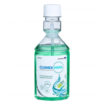 Clohex Heal Sugar Free Fresh Mint Mouth Wash 150 ml, Pack of 1