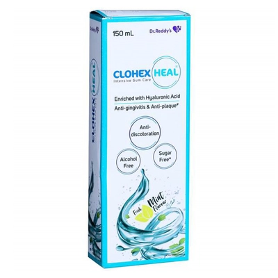 Clohex Heal Sugar Free Fresh Mint Mouth Wash 150 ml, Pack of 1