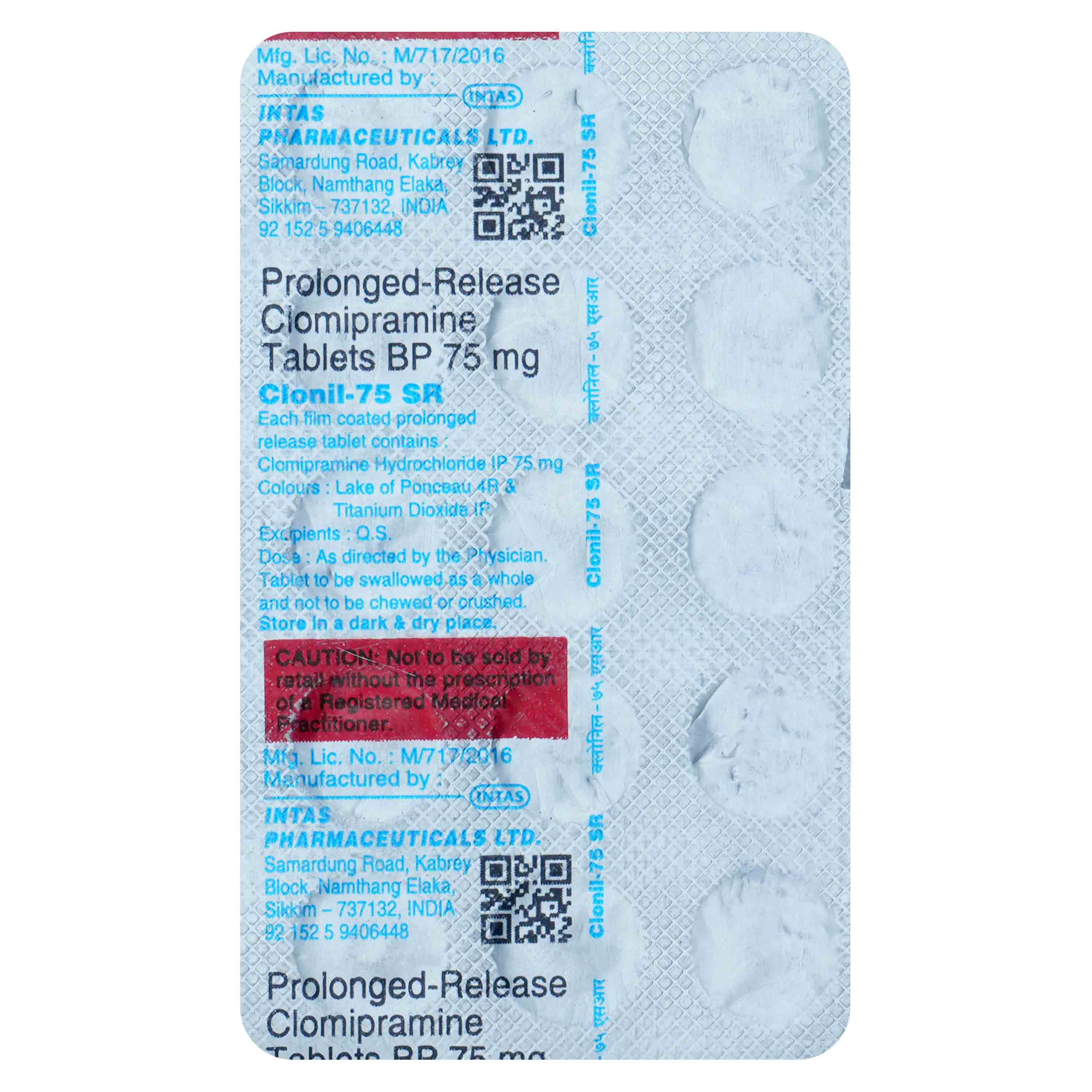 Clonil-75 SR Tablet 15's, Pack of 15 SOFTGELSS Clonil-75 SR Tablet 15's, Pack of 15 SOFTGELSS