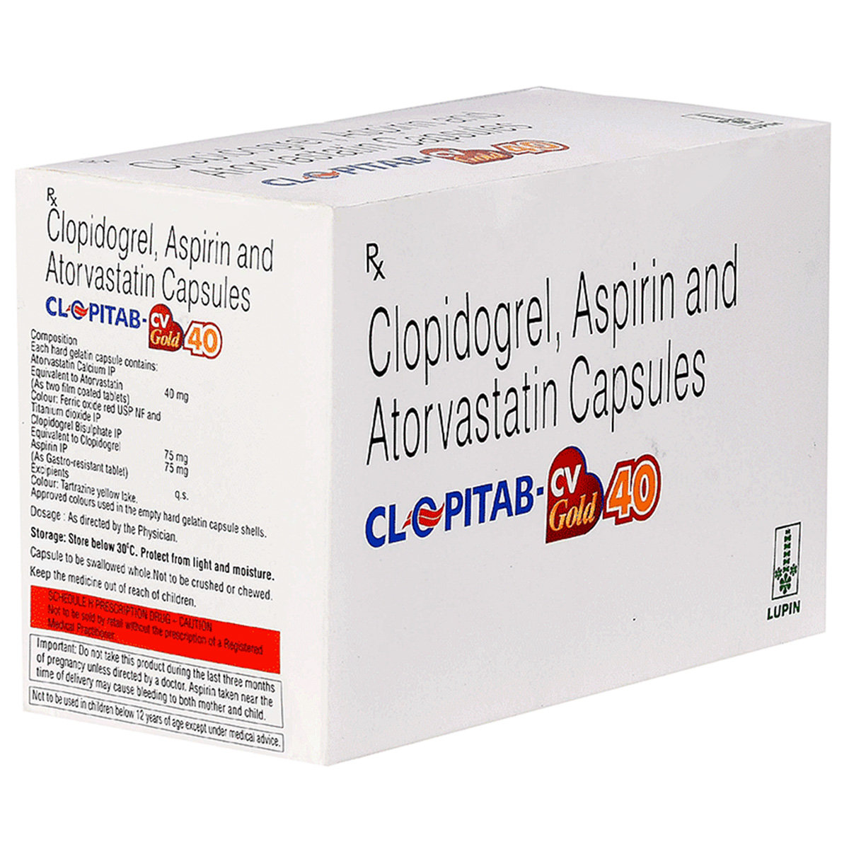 Clopitab-CV Gold 40 Capsule 10's, Pack of 10 CapsuleS Clopitab-CV Gold 40 Capsule 10's, Pack of 10 CapsuleS