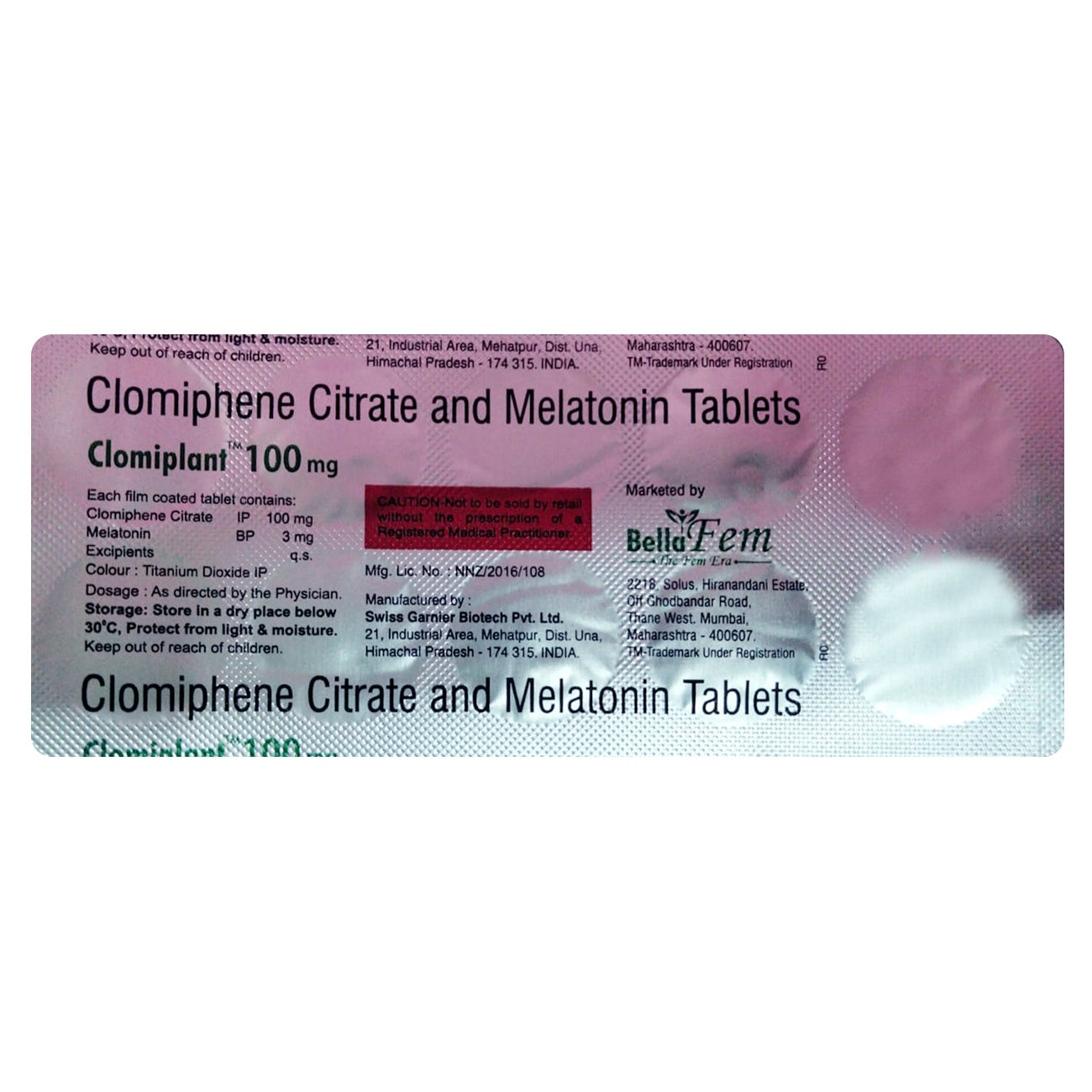 Buy Clomiplant 100 mg Tablet 5's Online