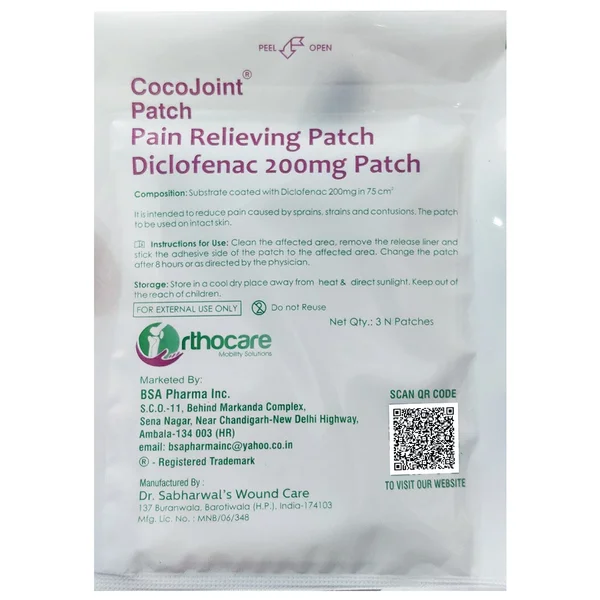 Cocojoint 200 mg Pain Relieving Patch 3's