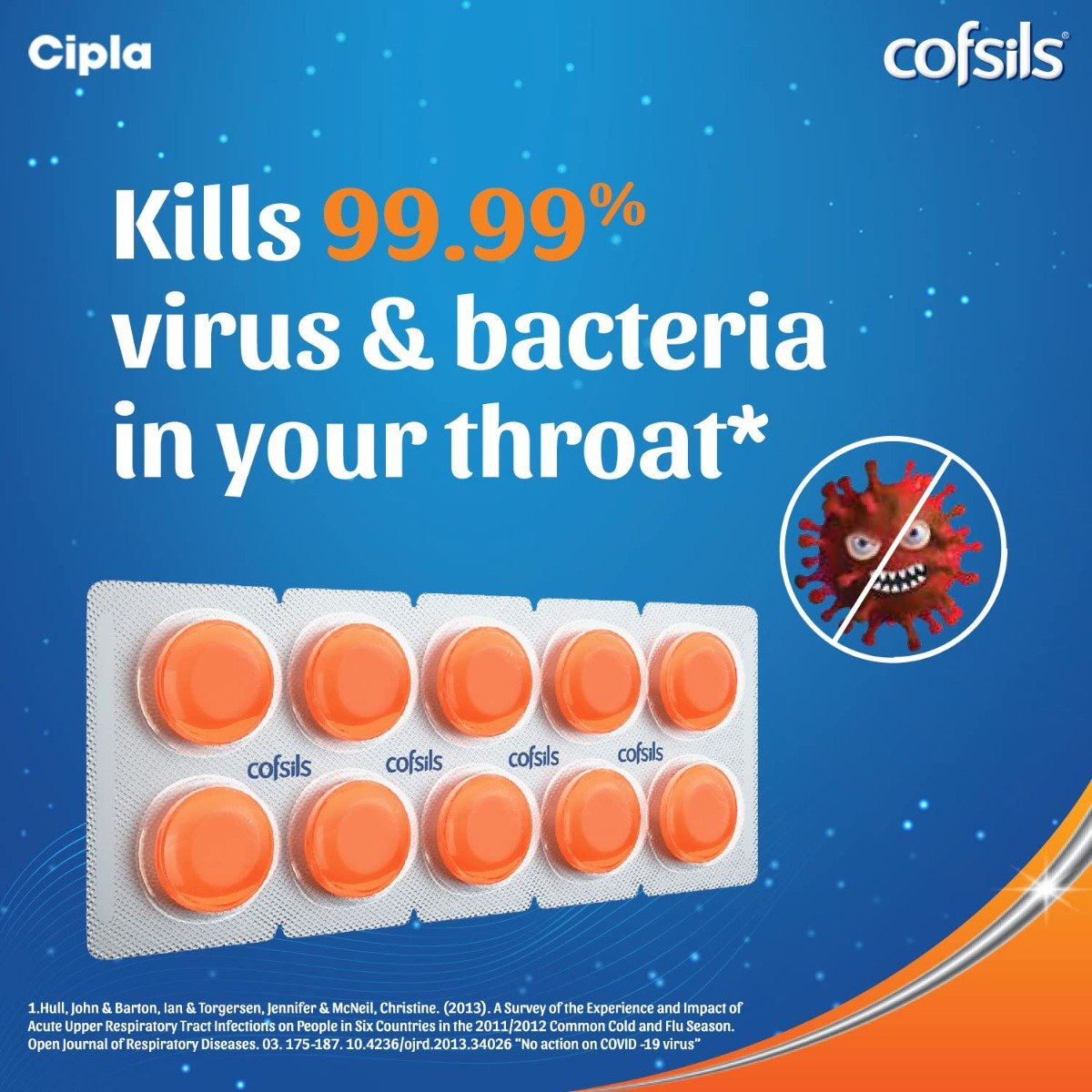 Cofsils Orange Flavour, 10 Lozenges, Pack of 10 Cofsils Orange Flavour, 10 Lozenges, Pack of 10