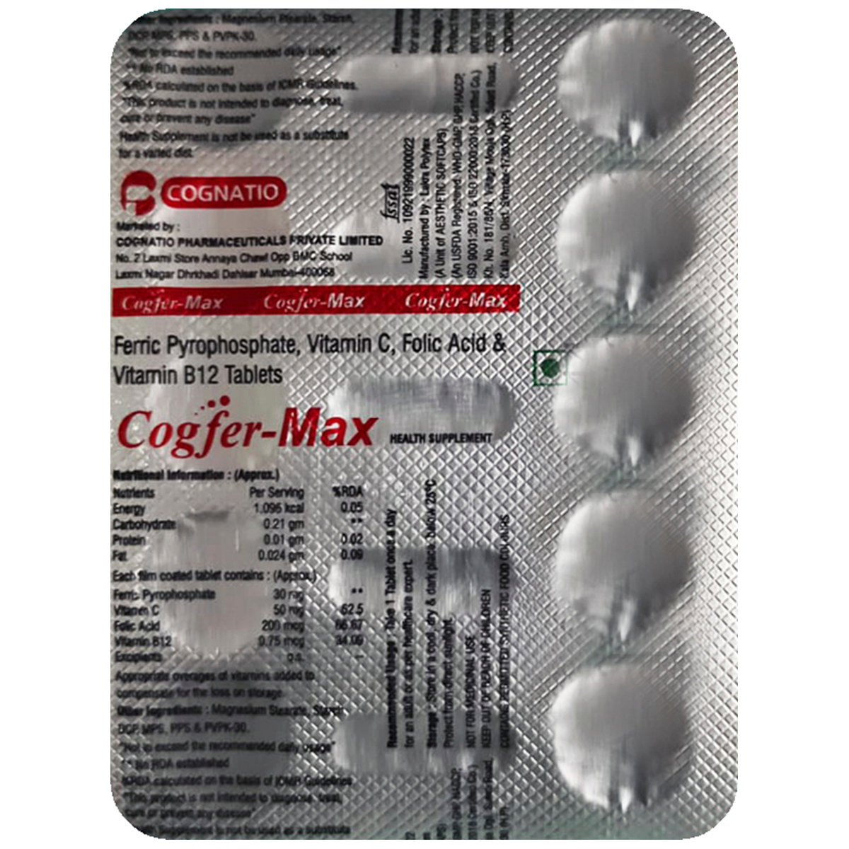 Cogfer-Max Tablet 10's Cogfer-Max Tablet 10's