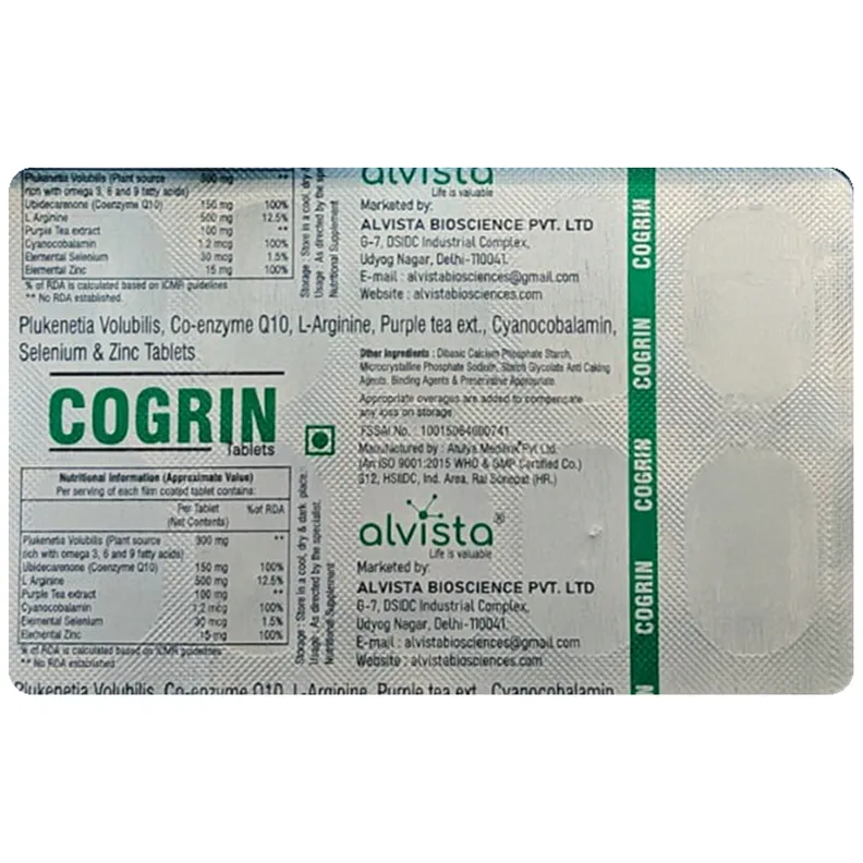 Buy Cogrin Tablet 10's | 19 Minutes Delivery | Apollo Pharmacy