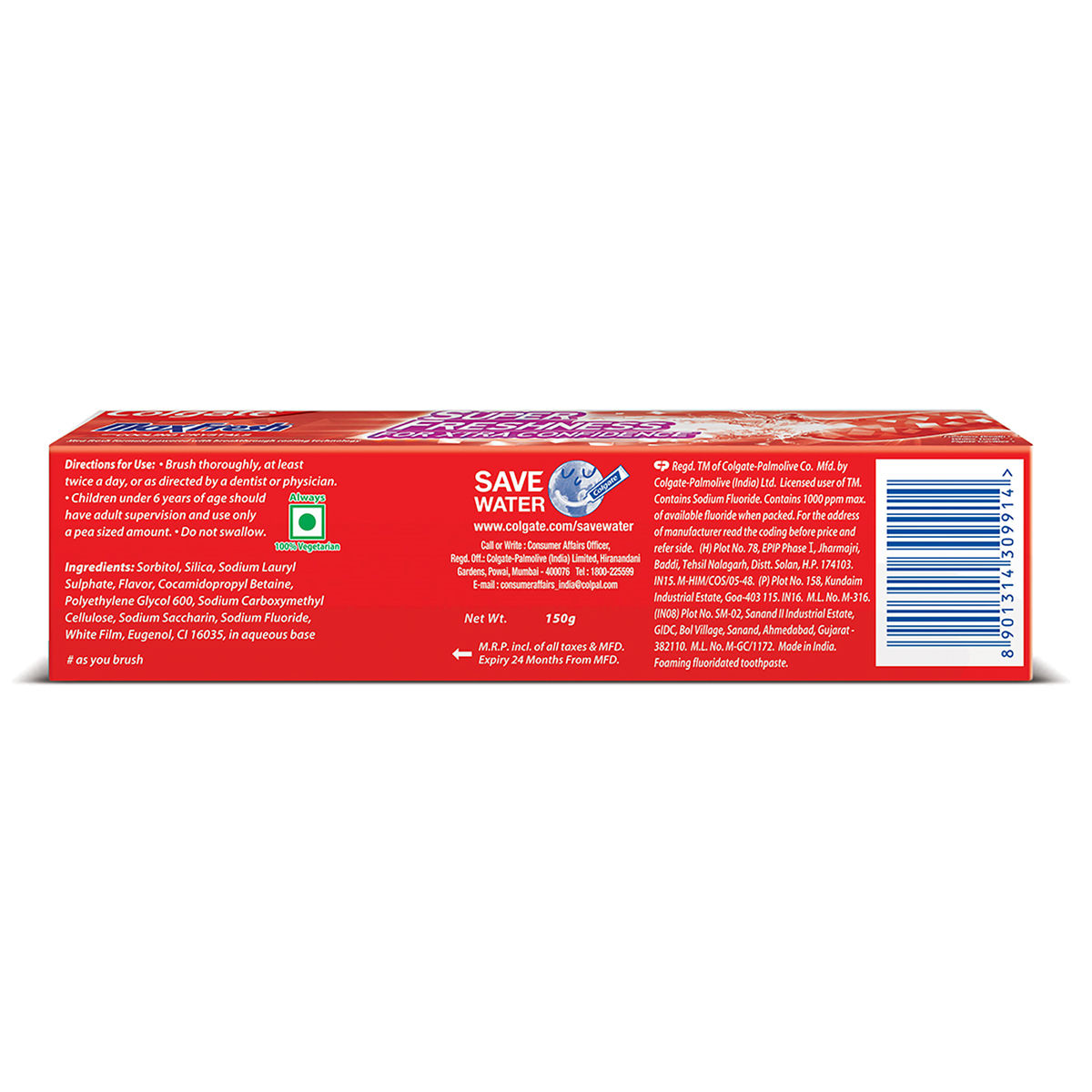 Colgate MaxFresh Red Gel Spicy Fresh Toothpaste, 150 gm, Pack of 1 