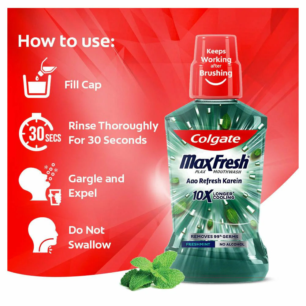 Colgate Plax Freshmint Splash Mouthwash, 250 ml, Pack of 1 Colgate Plax Freshmint Splash Mouthwash, 250 ml, Pack of 1