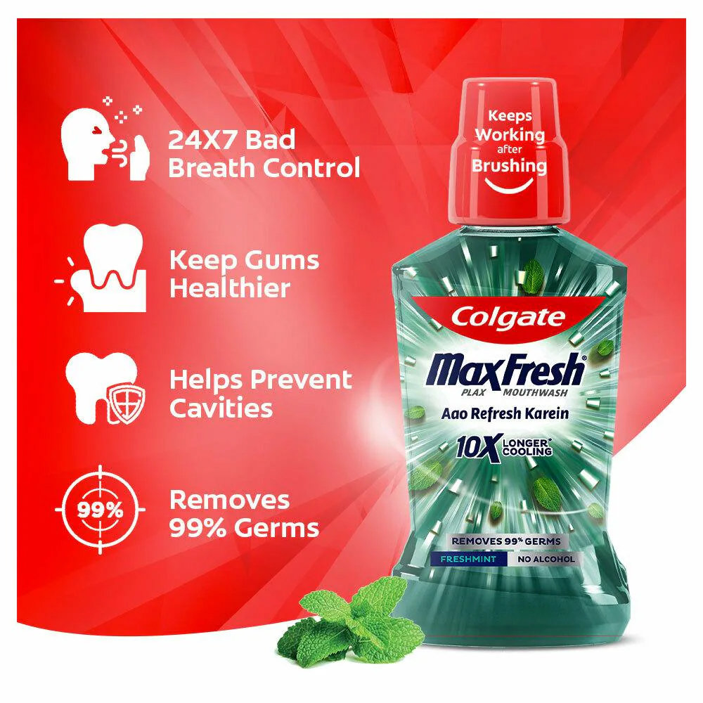 Colgate Plax Freshmint Splash Mouthwash, 250 ml, Pack of 1 Colgate Plax Freshmint Splash Mouthwash, 250 ml, Pack of 1