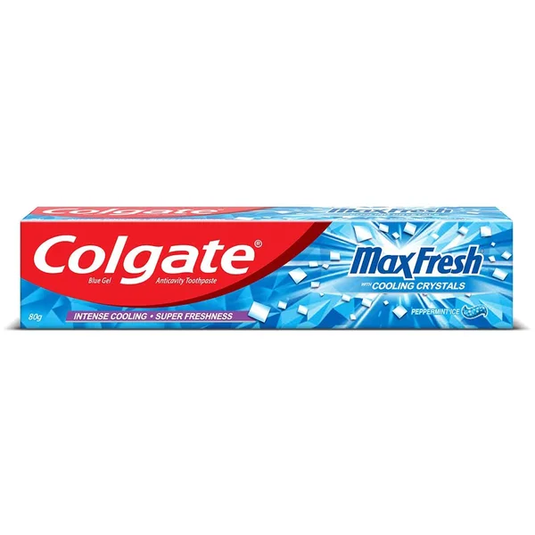 Colgate MaxFresh Cooling Crystals Blue Gel Peppermint Ice Toothpaste, 80 gm