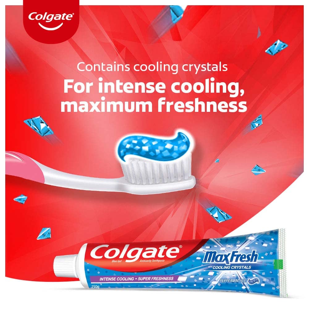 Colgate MaxFresh Cooling Crystals Blue Gel Peppermint Ice Toothpaste, 80 gm, Pack of 1 Colgate MaxFresh Cooling Crystals Blue Gel Peppermint Ice Toothpaste, 80 gm, Pack of 1