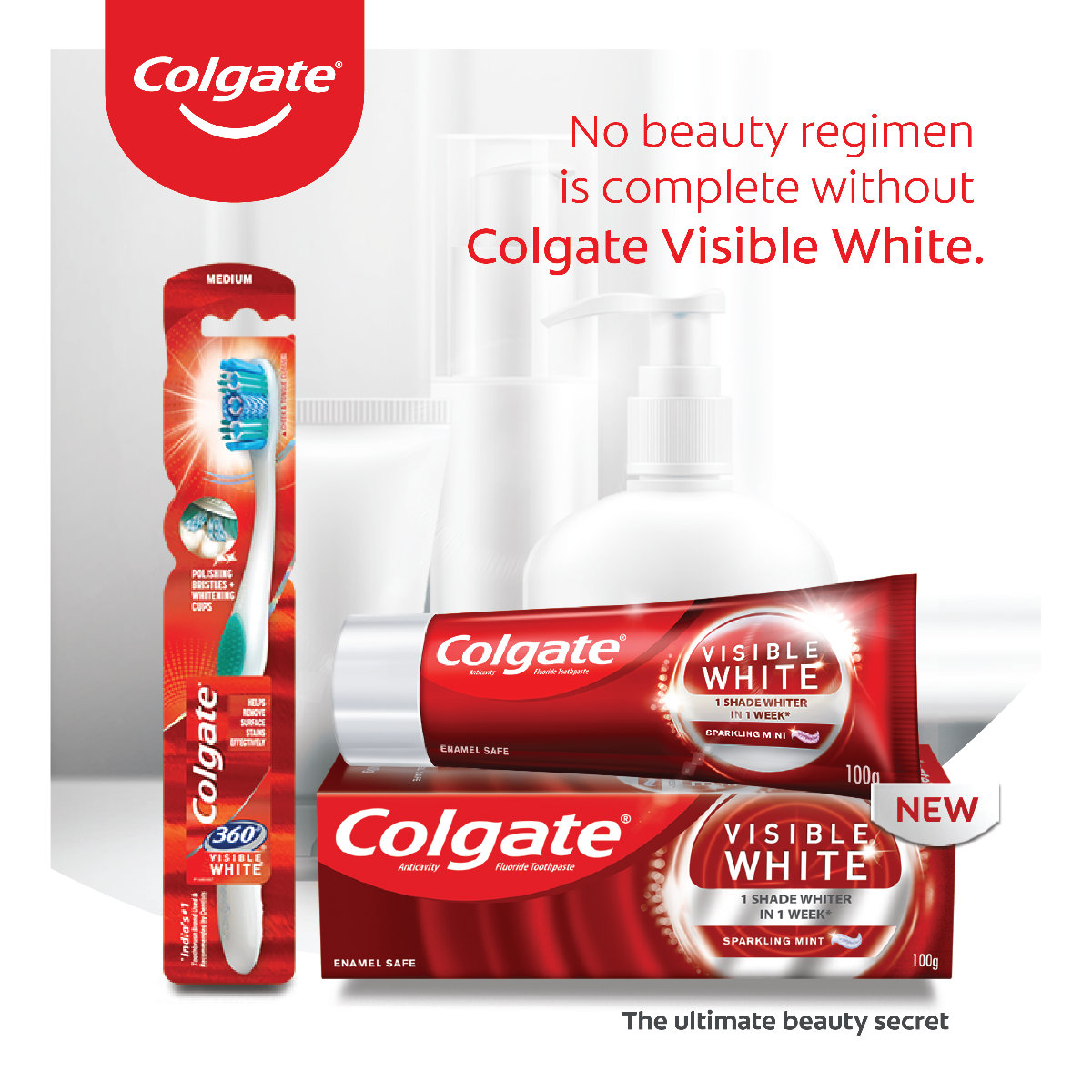 Colgate Visible White Sparkling Mint Toothpaste, 100 gm, Pack of 1 Colgate Visible White Sparkling Mint Toothpaste, 100 gm, Pack of 1