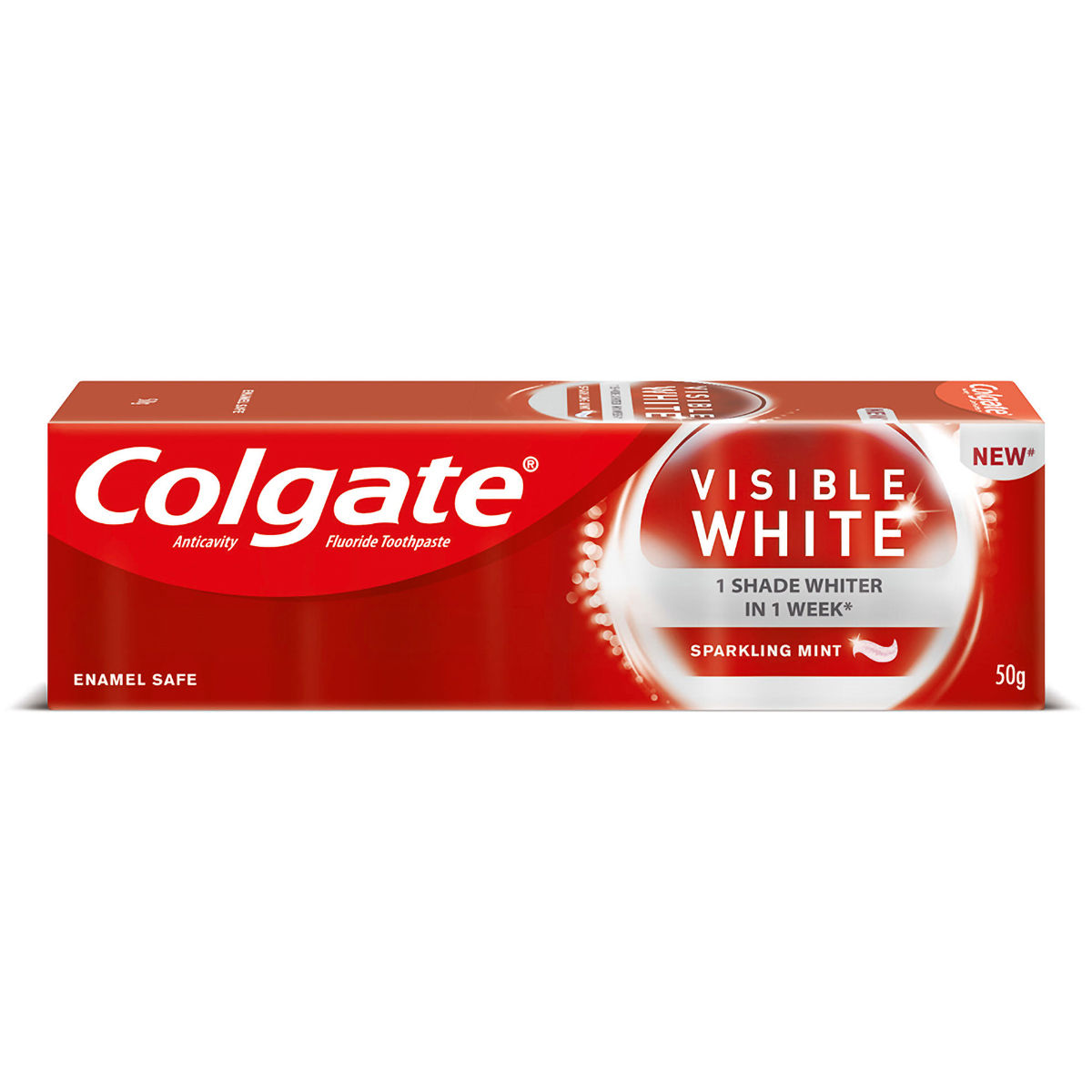 Buy Colgate Visible White Sparkling Mint Toothpaste, 50 gm | 19 Minutes ...