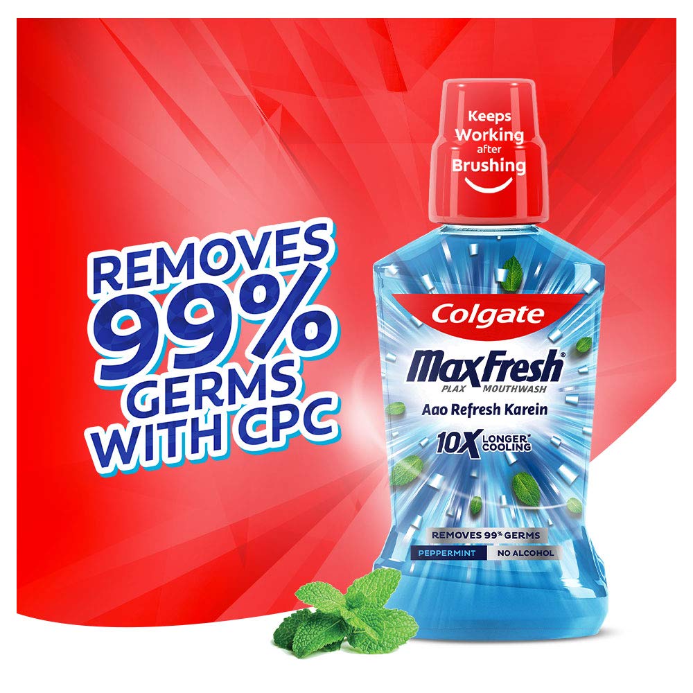 Colgate Plax Peppermint Fresh Mouthwash, 500 ml, Pack of 1 Colgate Plax Peppermint Fresh Mouthwash, 500 ml, Pack of 1