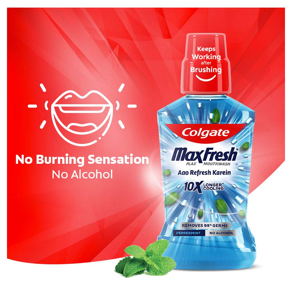 Colgate Plax Peppermint Fresh Mouthwash, 500 ml, Pack of 1 Colgate Plax Peppermint Fresh Mouthwash, 500 ml, Pack of 1