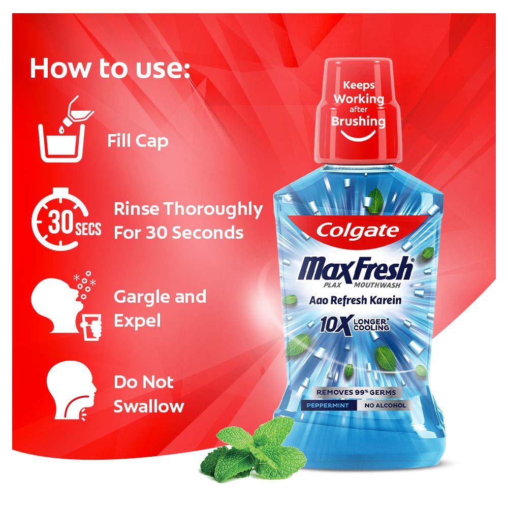 Colgate Plax Peppermint Fresh Mouthwash, 500 ml, Pack of 1 Colgate Plax Peppermint Fresh Mouthwash, 500 ml, Pack of 1