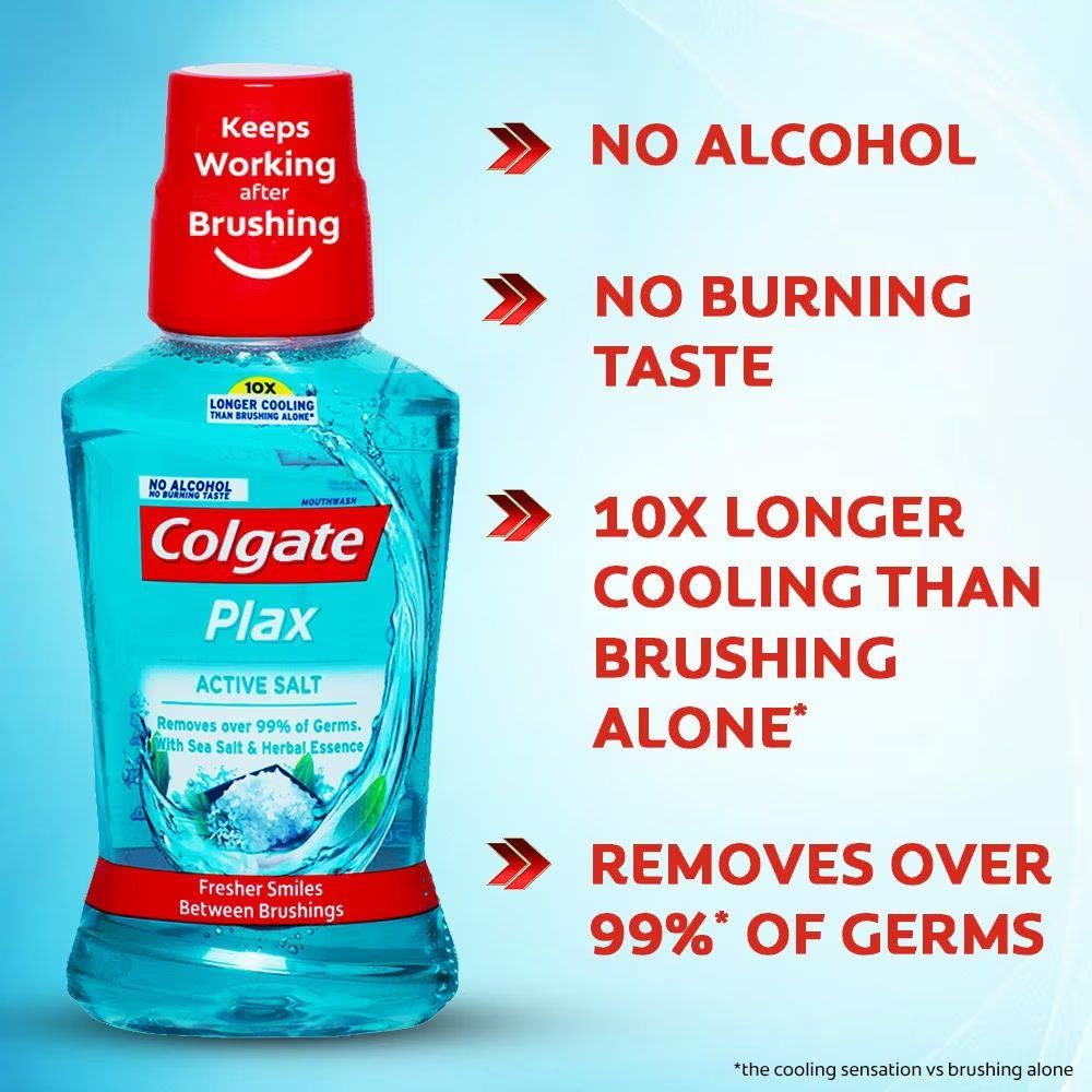 Colgate Plax Active Salt Mouthwash, 250 ml Price, Uses, Side Effects