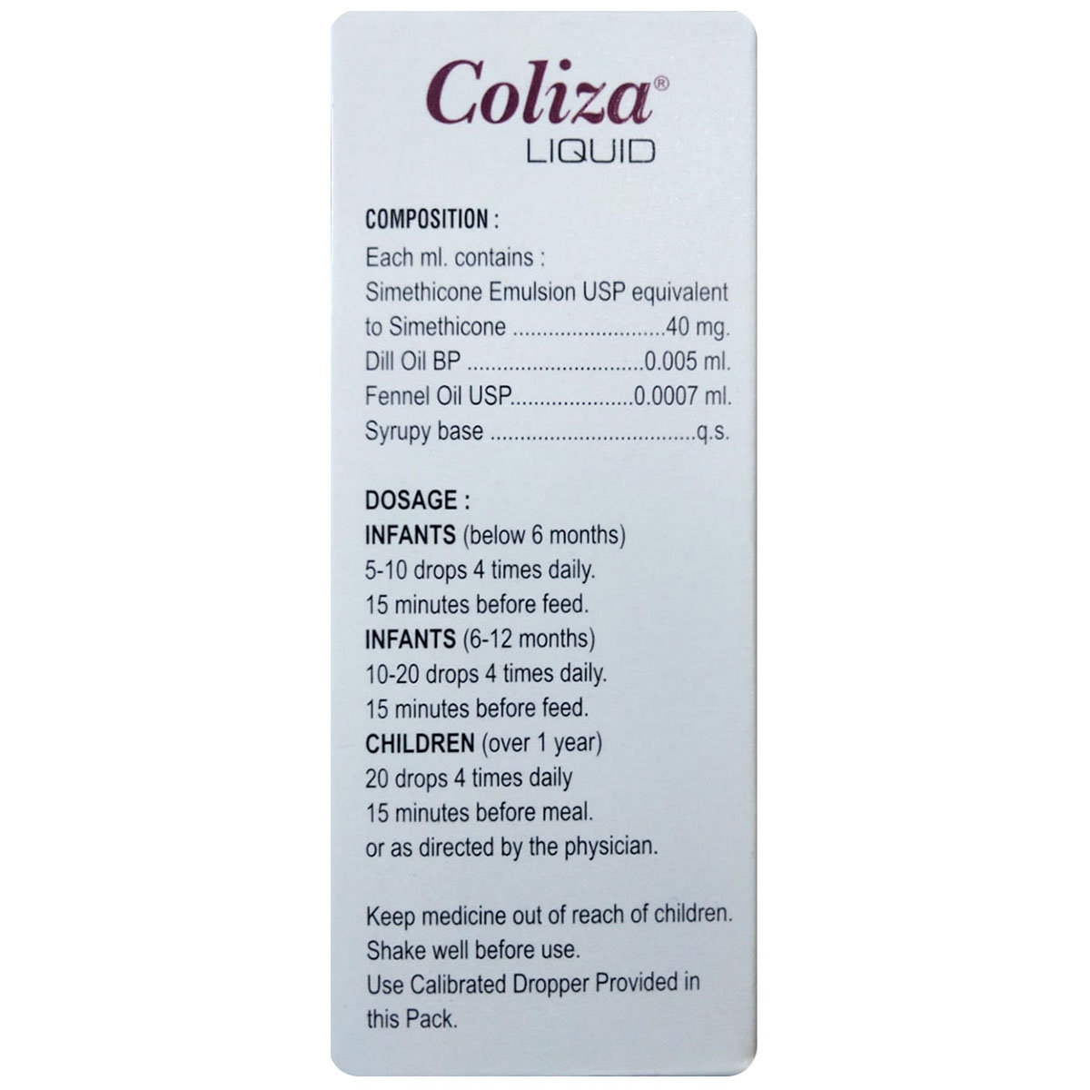 Coliza Drops 30 ml, Pack of 1 Liquid Coliza Drops 30 ml, Pack of 1 Liquid