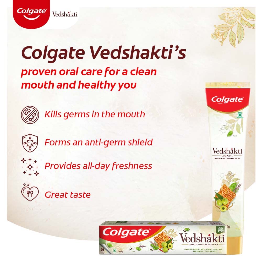 Colgate Swarna Vedshakti Anticavity Toothpaste, 200 gm, Pack of 1 Colgate Swarna Vedshakti Anticavity Toothpaste, 200 gm, Pack of 1