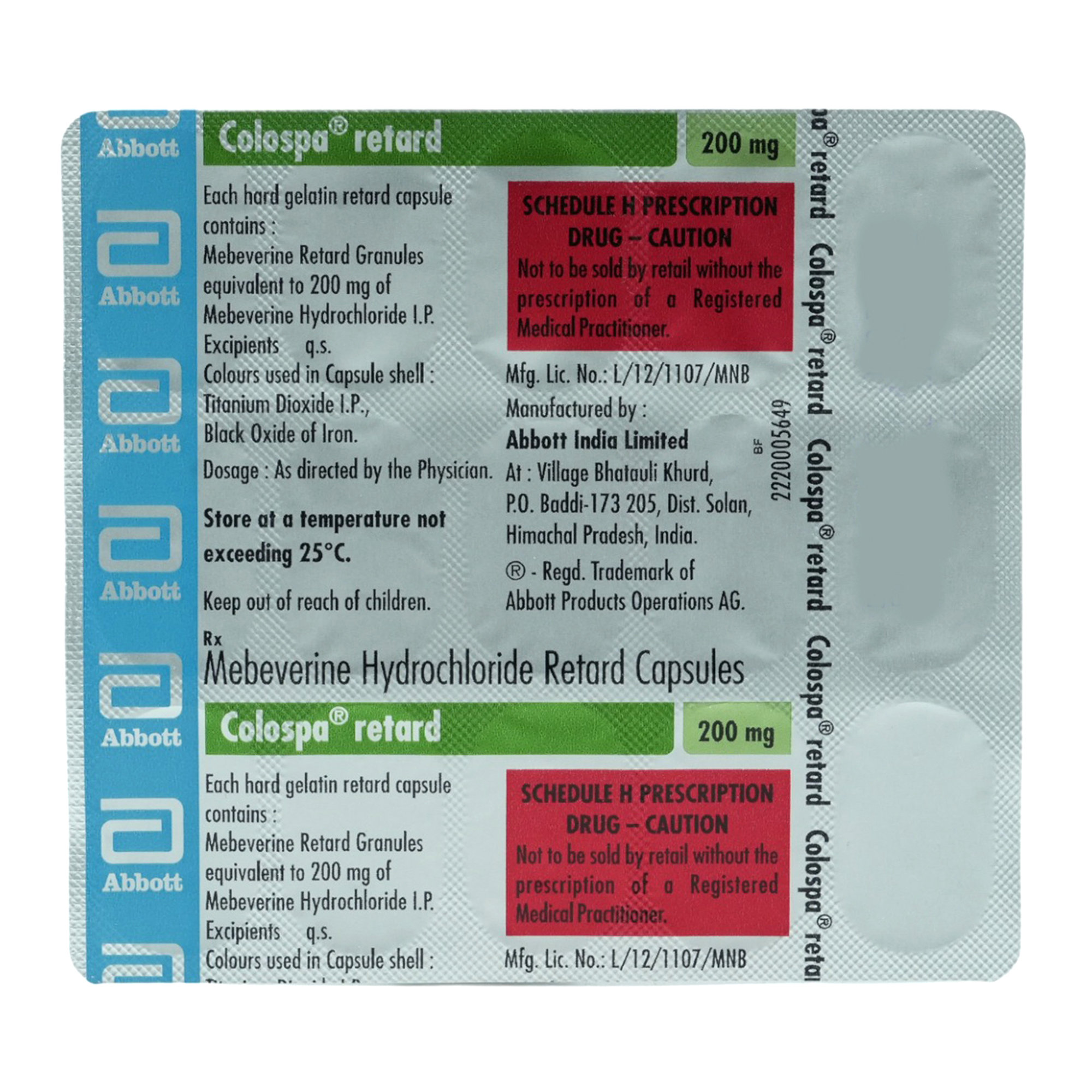 Colospa Retard 200 mg Capsule 15's, Pack of 15 CAPSULES Colospa Retard 200 mg Capsule 15's, Pack of 15 CAPSULES