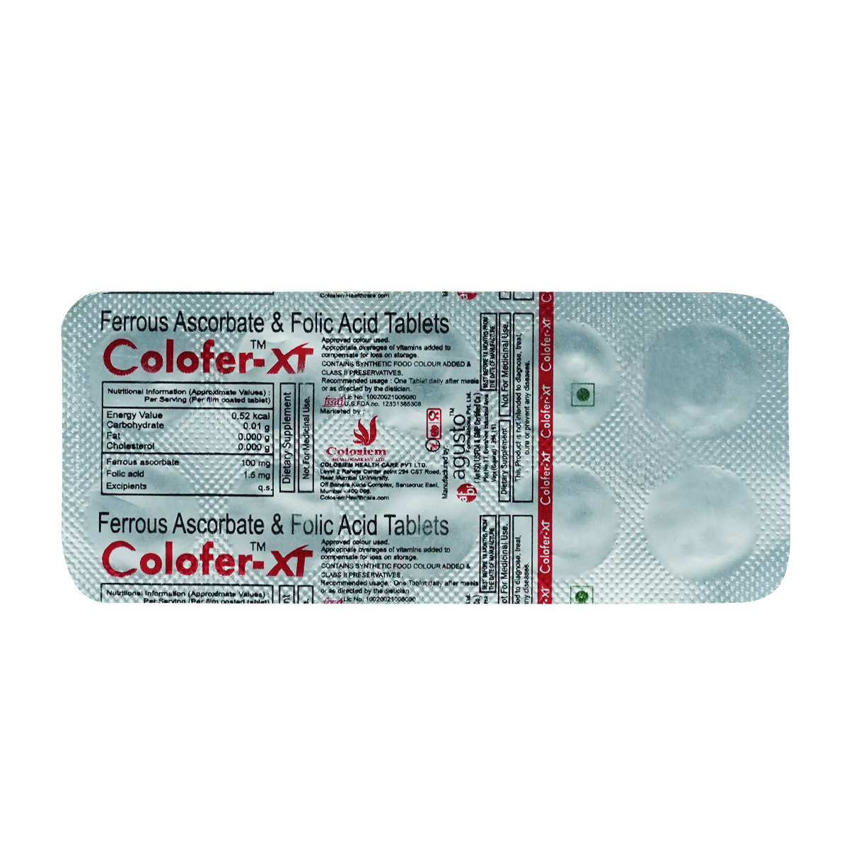 Colofer-Xt Tablet 10's, Pack of 10 TabletS Colofer-Xt Tablet 10's, Pack of 10 TabletS