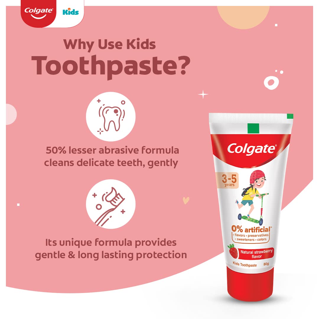 Colgate Natural Strawberry Flavour Kids Toothpaste, 80 gm, Pack of 1 Colgate Natural Strawberry Flavour Kids Toothpaste, 80 gm, Pack of 1