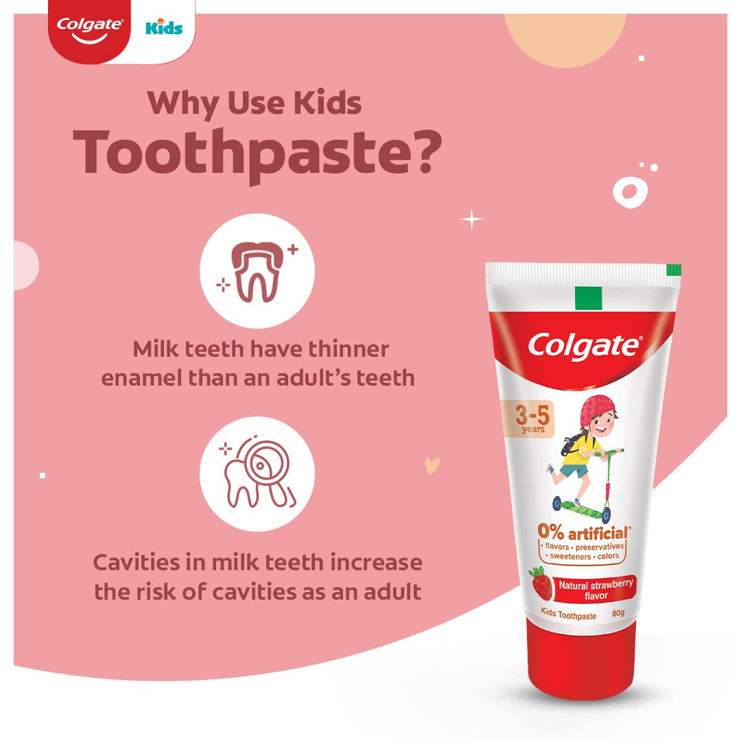 Colgate Natural Strawberry Flavour Kids Toothpaste, 80 gm, Pack of 1 Colgate Natural Strawberry Flavour Kids Toothpaste, 80 gm, Pack of 1